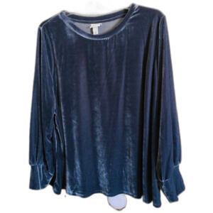 AVA & VIV BLUE 3X VELVET TOP